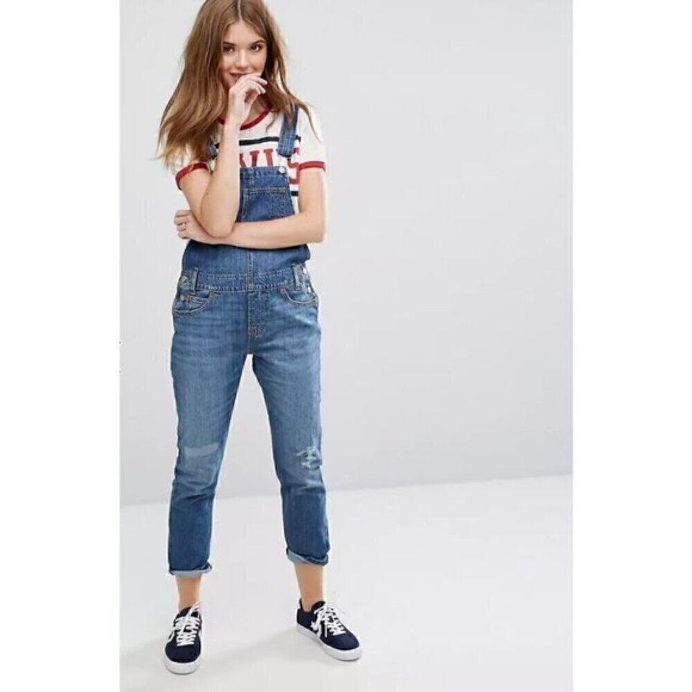 Levi’s Heritage Straight Leg Medium Wash Overalls - Small